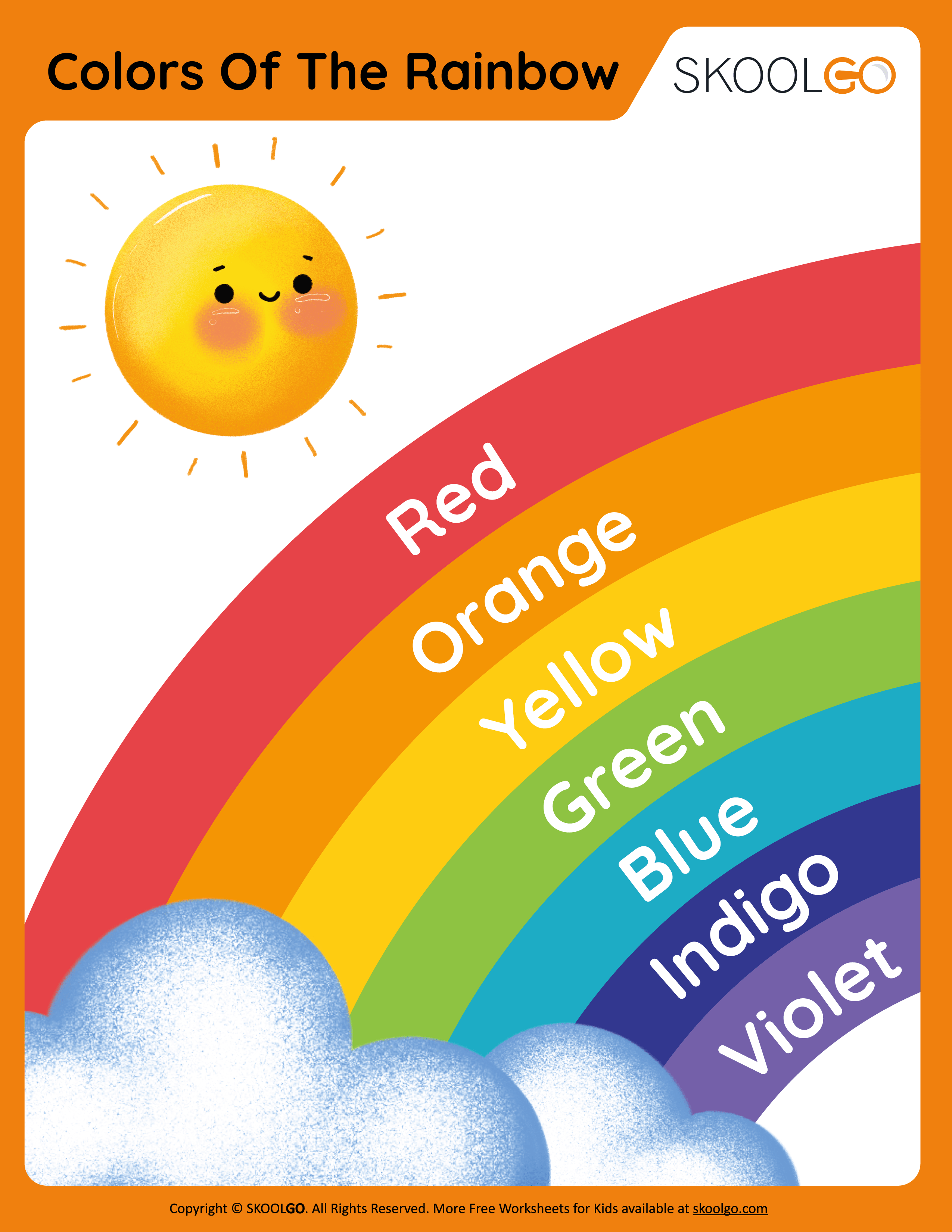 Colors Of The Rainbow - Free Worksheet for Kids