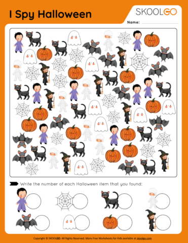 I Spy Halloween - Free Worksheet for Kids