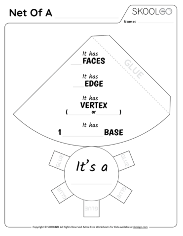 Net Of A Cone - Free Worksheet for Kids - Activity