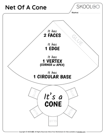 Net Of A Cone - Free Worksheet for Kids - Black and White