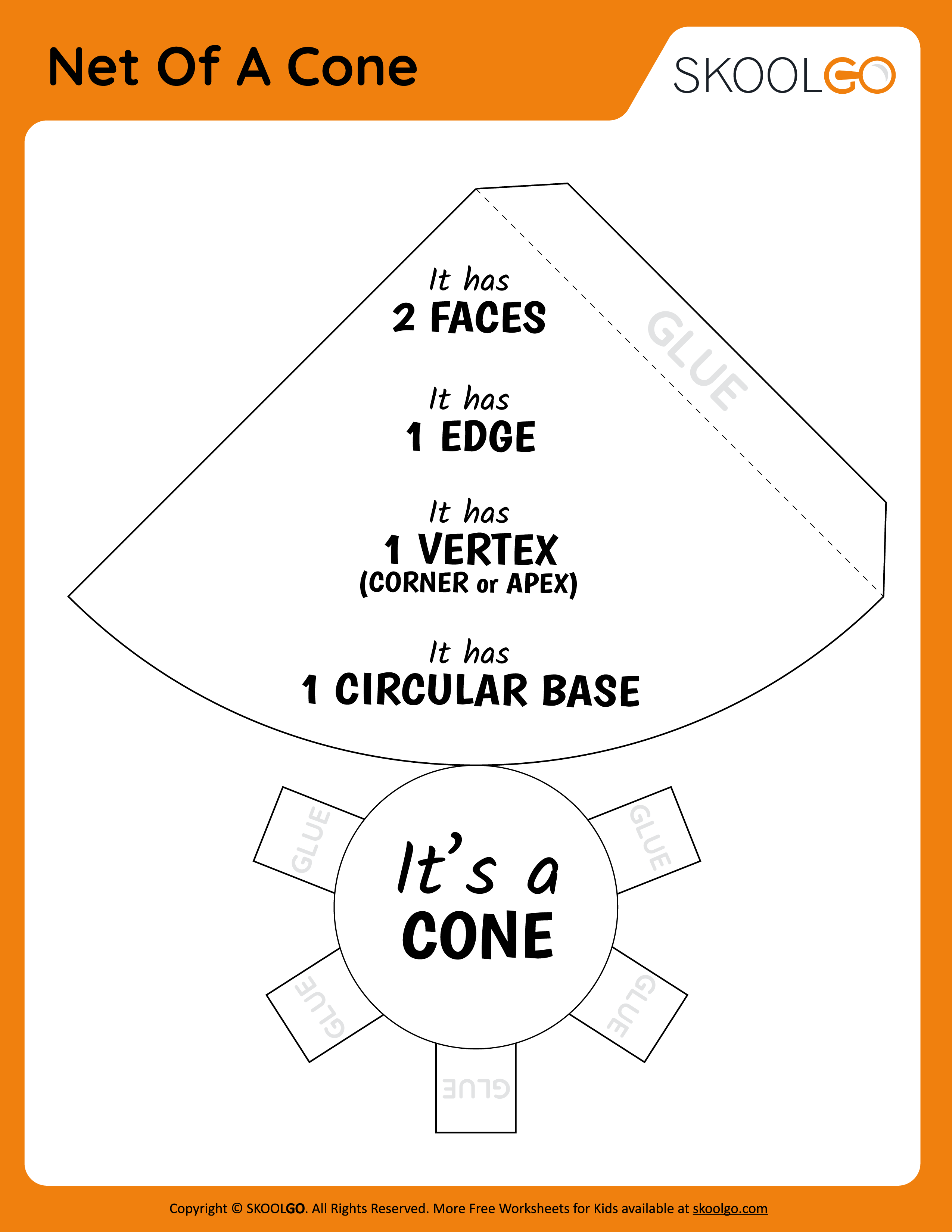 Net Of A Cone - Free Worksheet for Kids