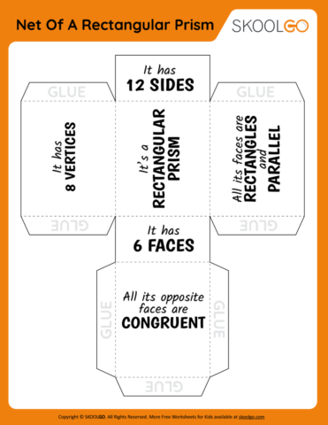 Net Of A Rectangular Prism - Free Worksheet - SKOOLGO