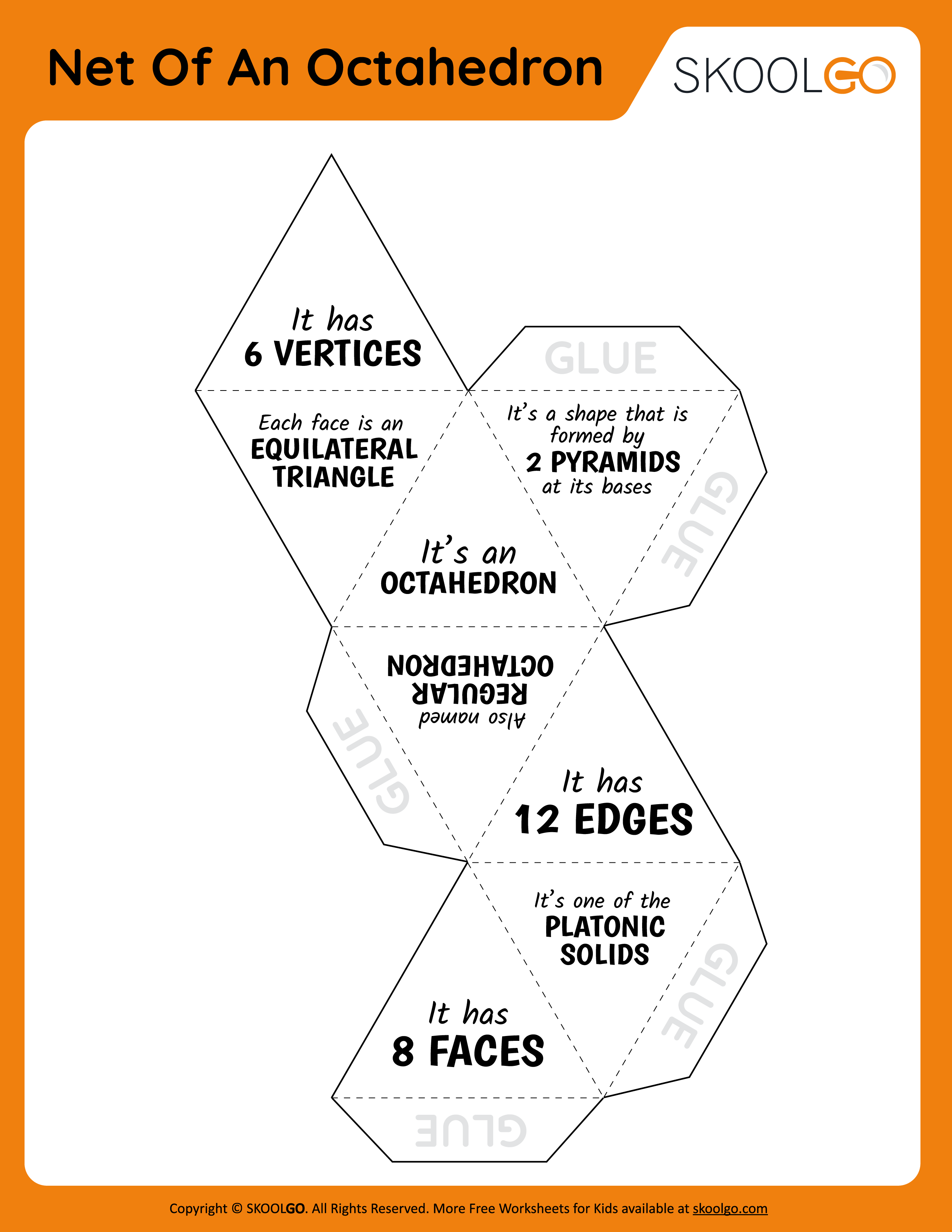 Net Of An Octahedron - Free Worksheet - SKOOLGO