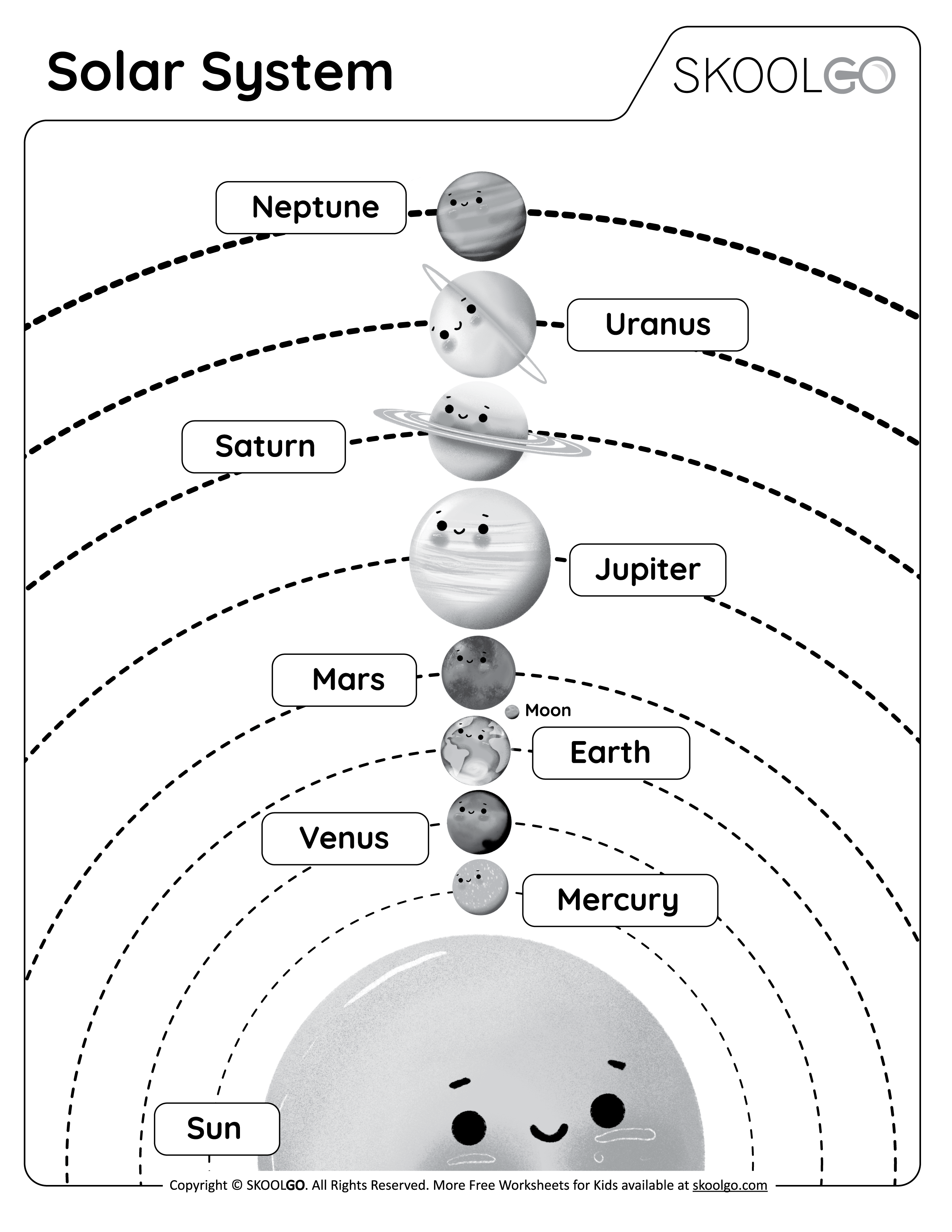 Solar System Free Worksheet SKOOLGO