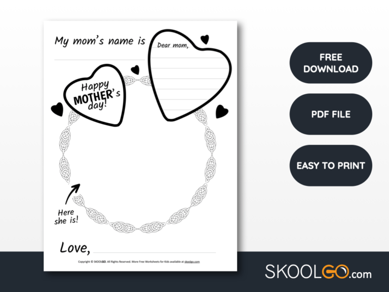 Free Worksheet for Kids - All About My Mom 3 - SKOOLGO