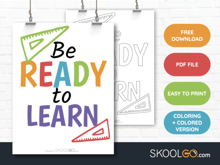Free Classroom Poster - Be Ready To Learn - SkoolGO