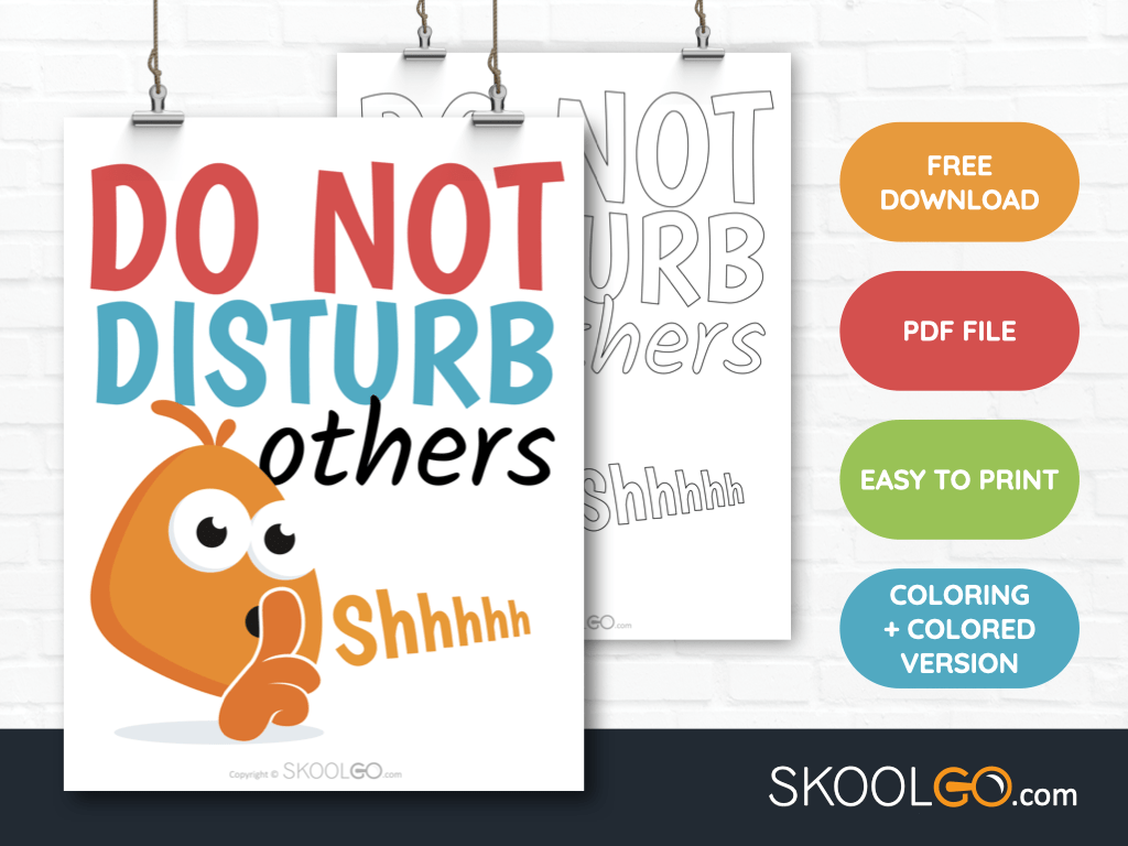 Free Classroom Poster - Do Not Disturb Others - SkoolGO