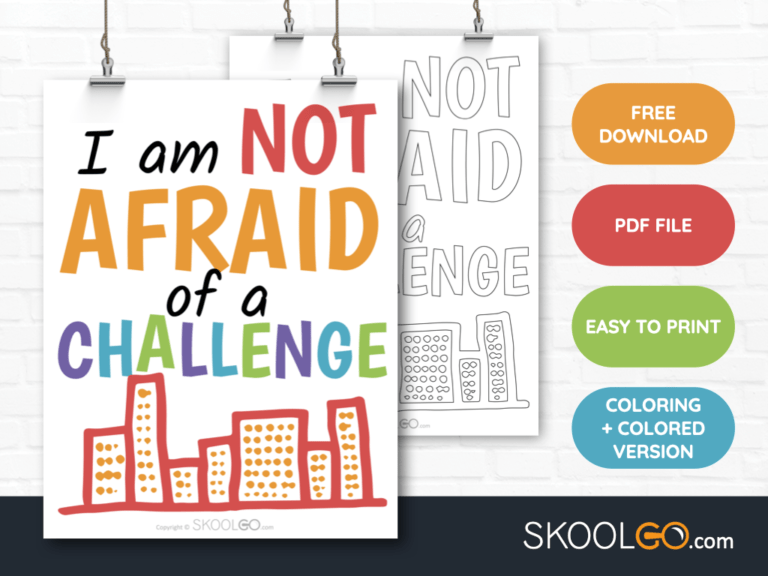 Free Classroom Poster - I Am Not Afraid Of A Challenge - SkoolGO