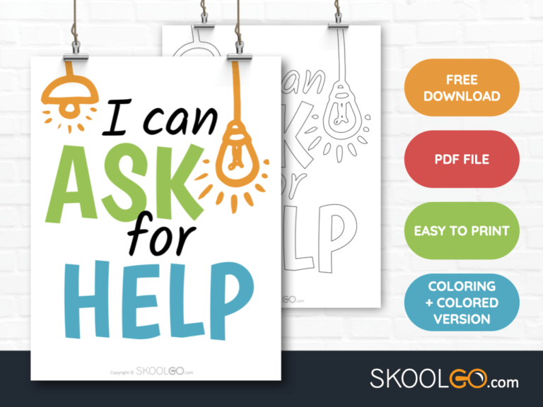 Free Classroom Poster - I Can Ask For Help - SkoolGO