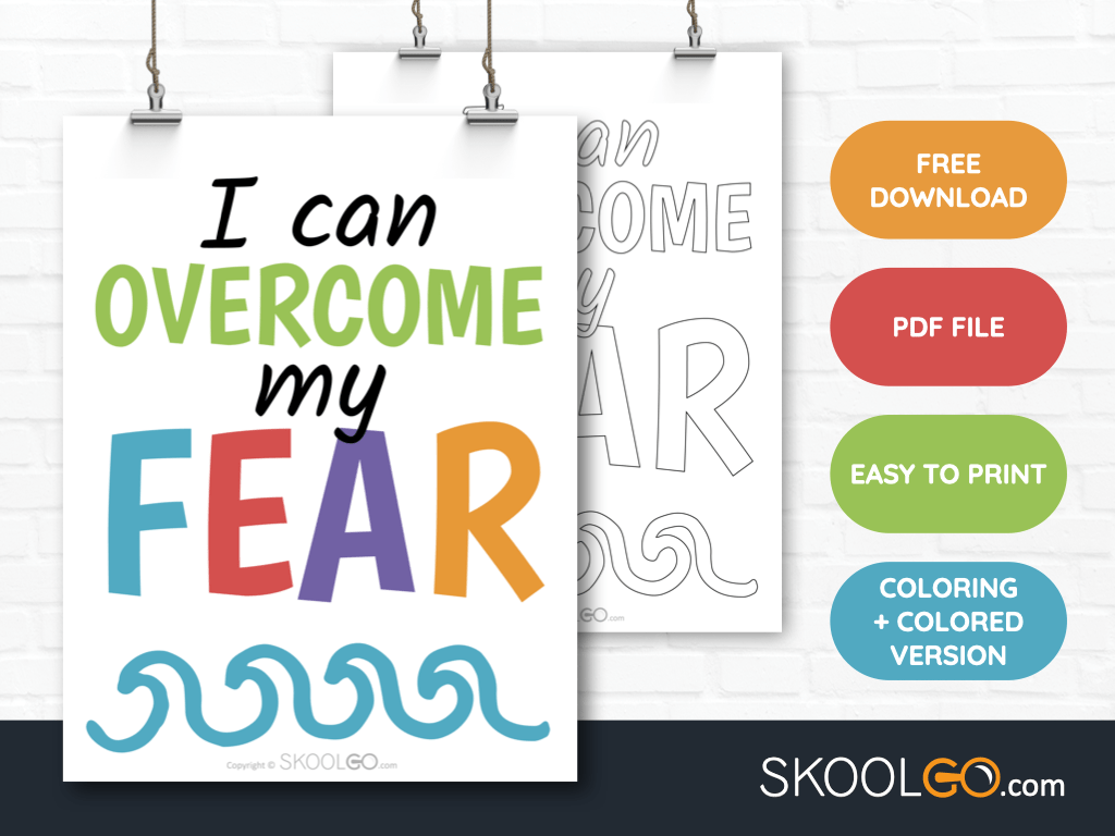 Free Classroom Poster - I Can Overcome My Fear - SkoolGO