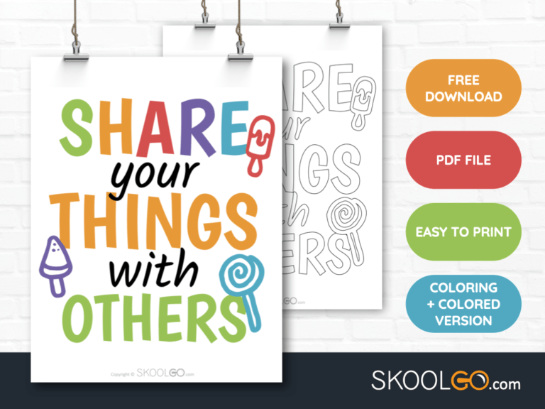 Free Classroom Poster - Share Your Things With Others - SkoolGO