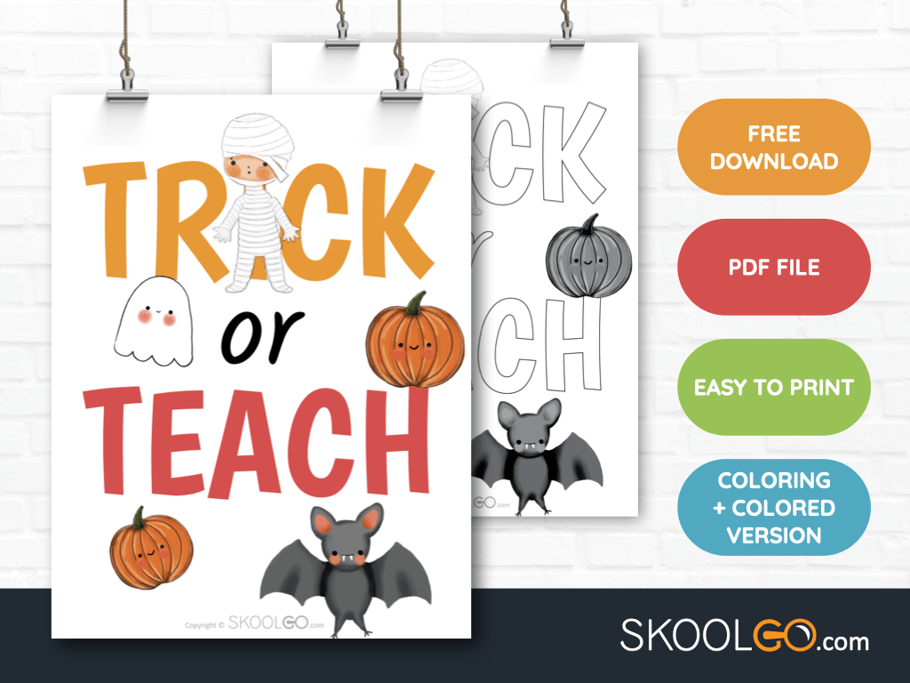 Trick Or Teach - Free Classroom Poster - SKOOLGO