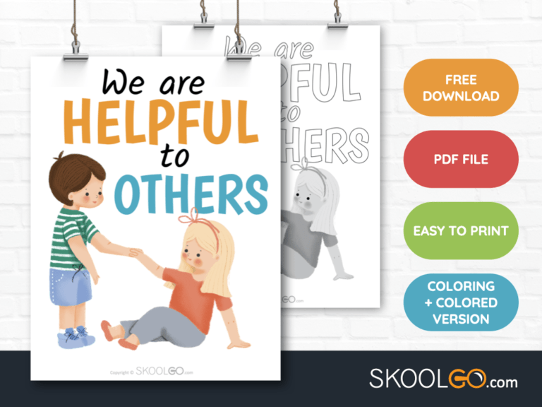Free Classroom Poster - We Are Helpful To Others - SkoolGO