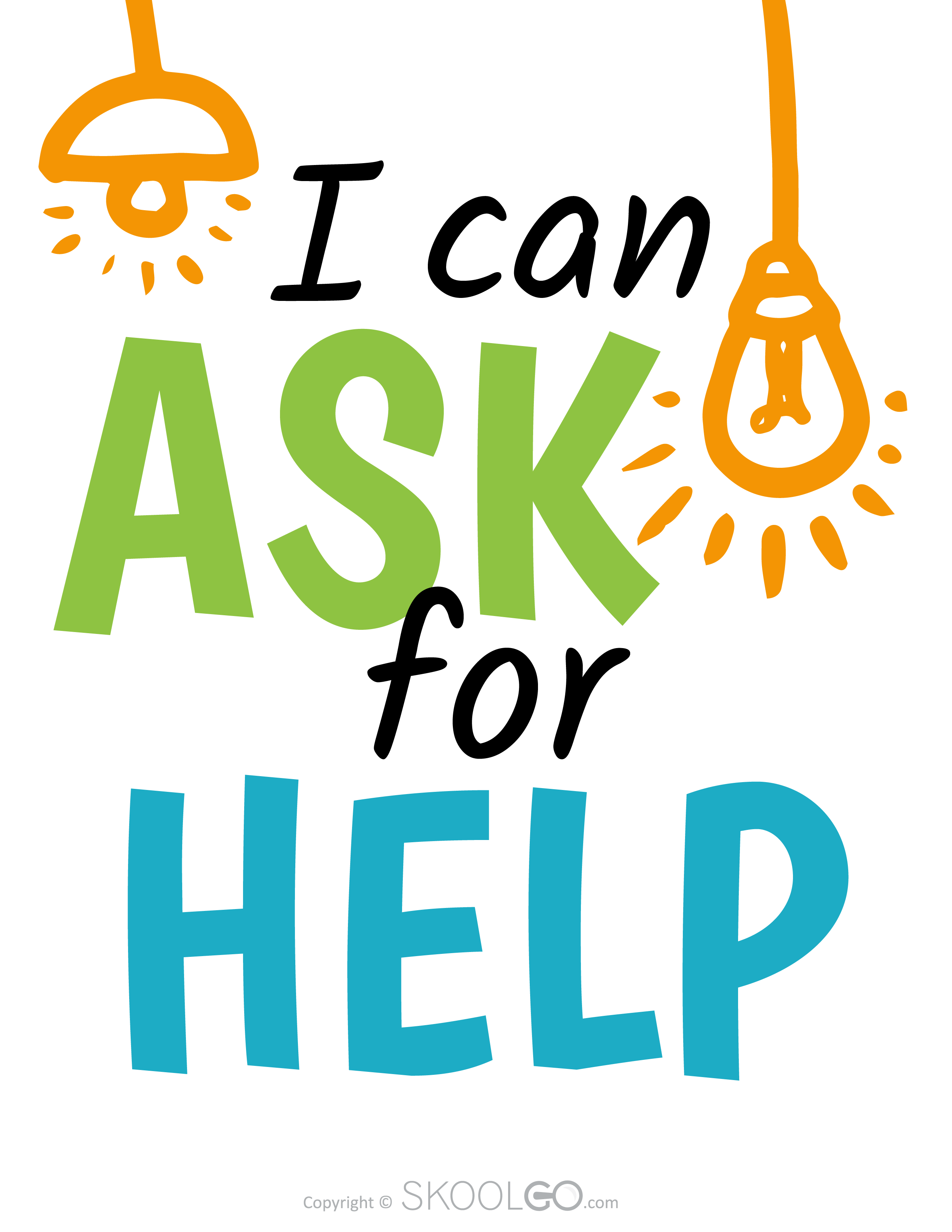 I Can Ask For Help - Free Classroom Poster