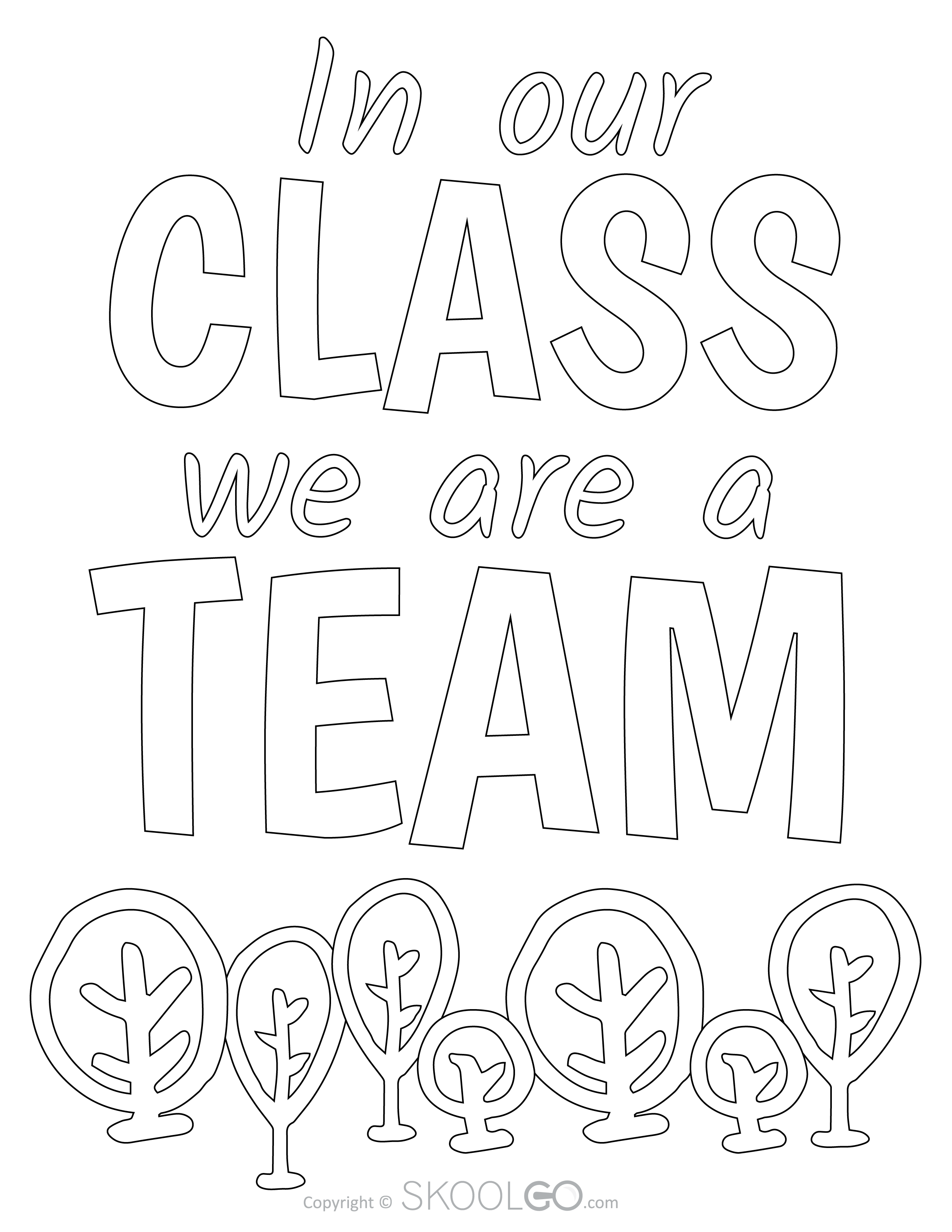 In our class we are a team free classroom poster skoolgo