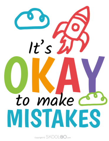 It Is Okay To Make Mistakes - Free Classroom Poster