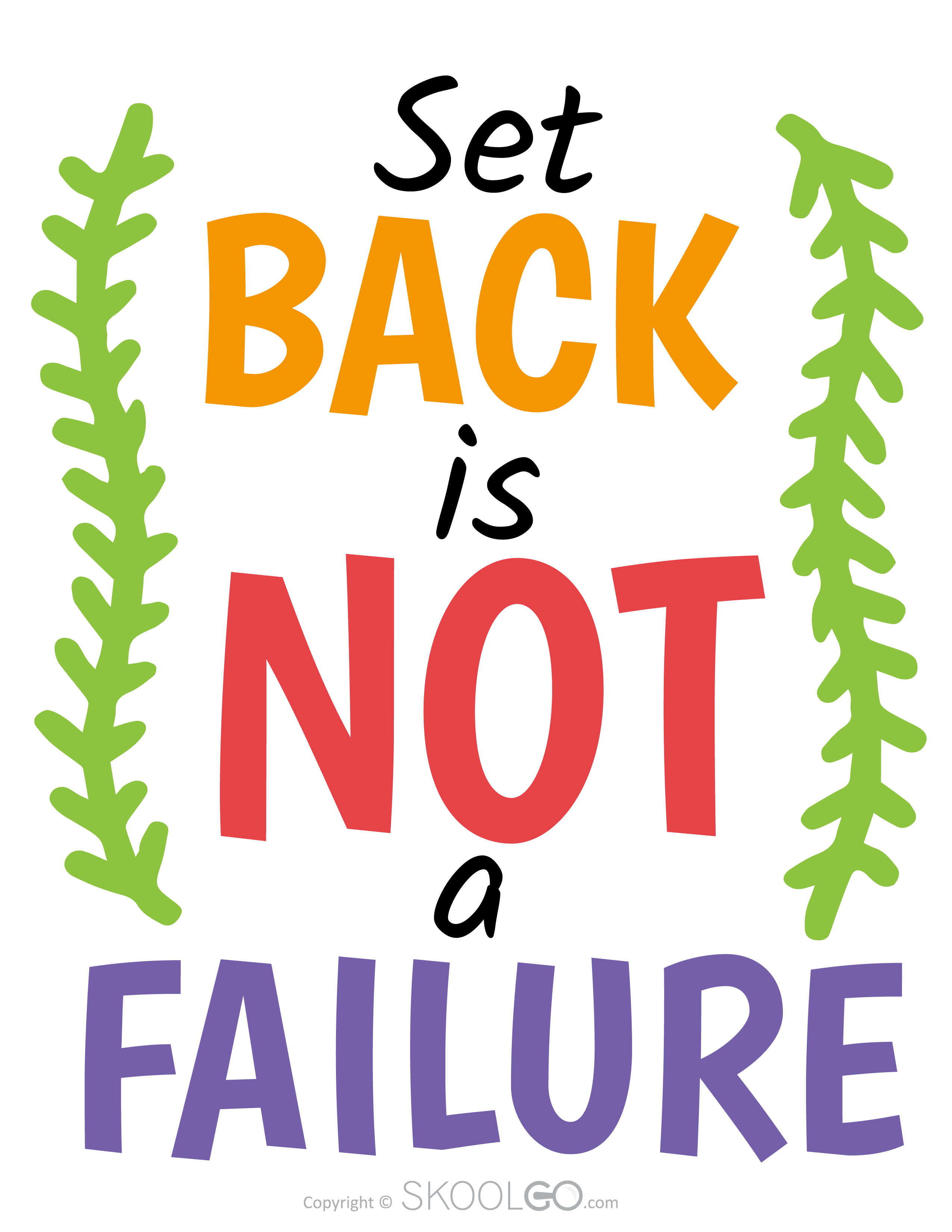 Set Back Is Not A Failure - Free Classroom Poster