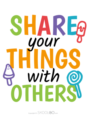 Share Your Things With Others - Free Classroom Poster