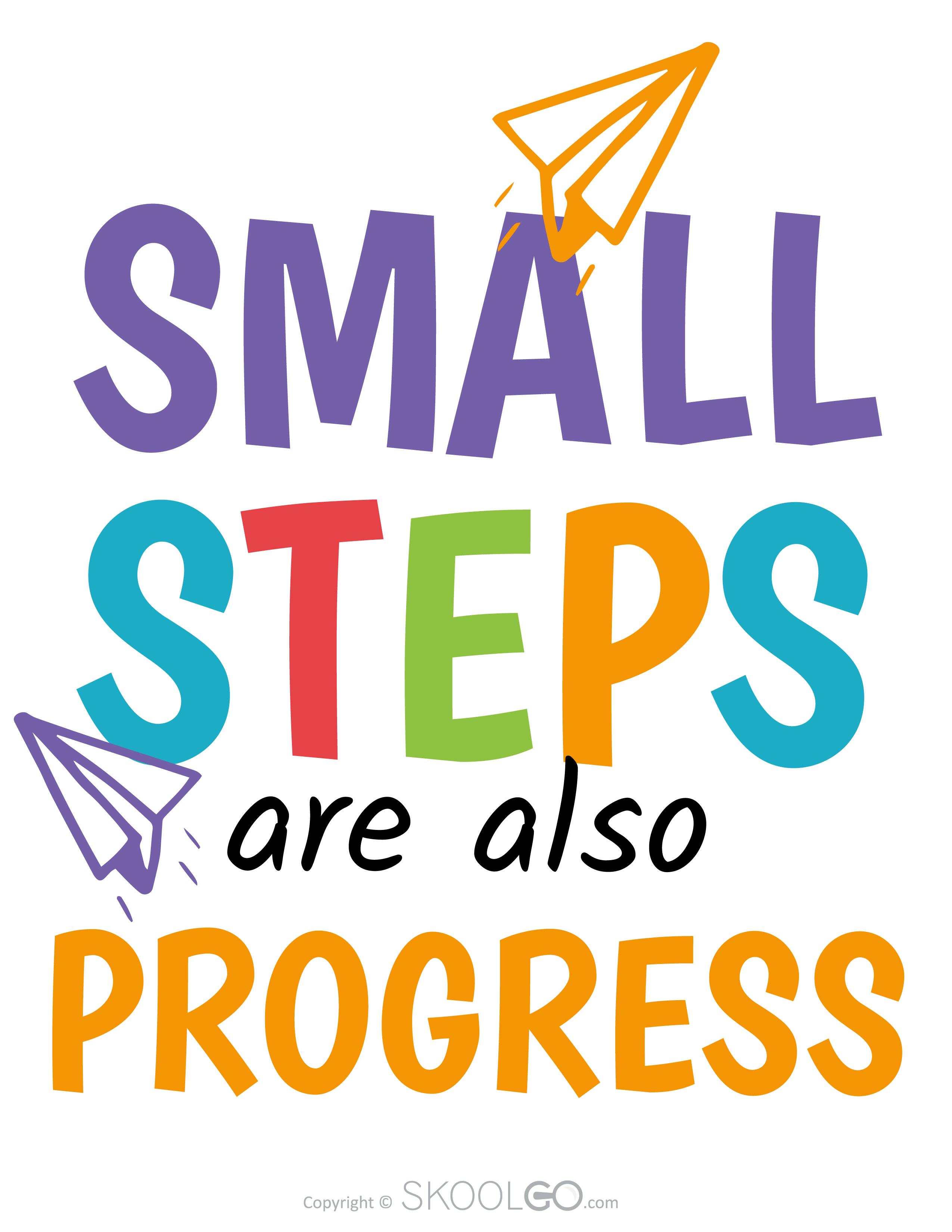 Small Steps Are Also Progress - Free Classroom Poster