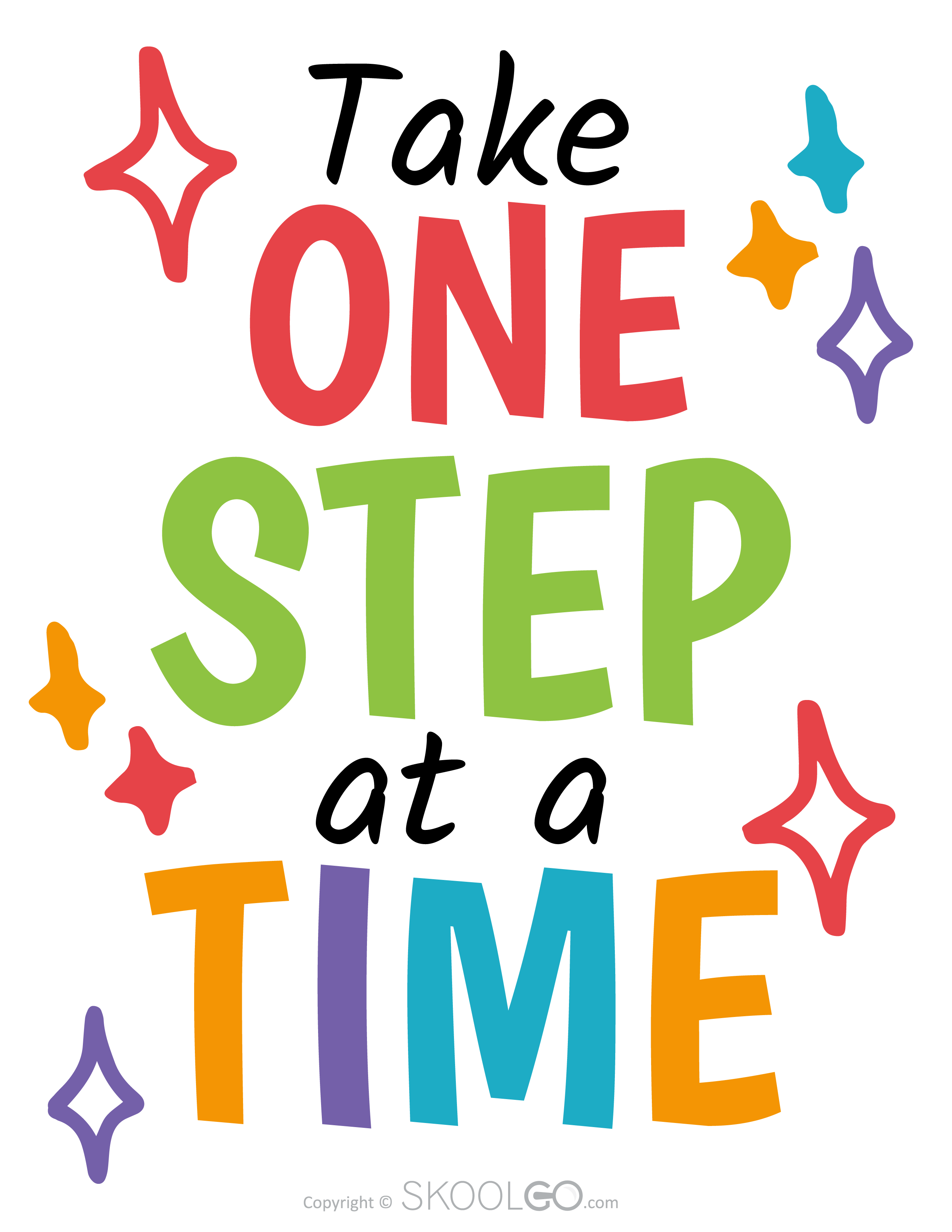 Take One Step At A Time - Free Classroom Poster