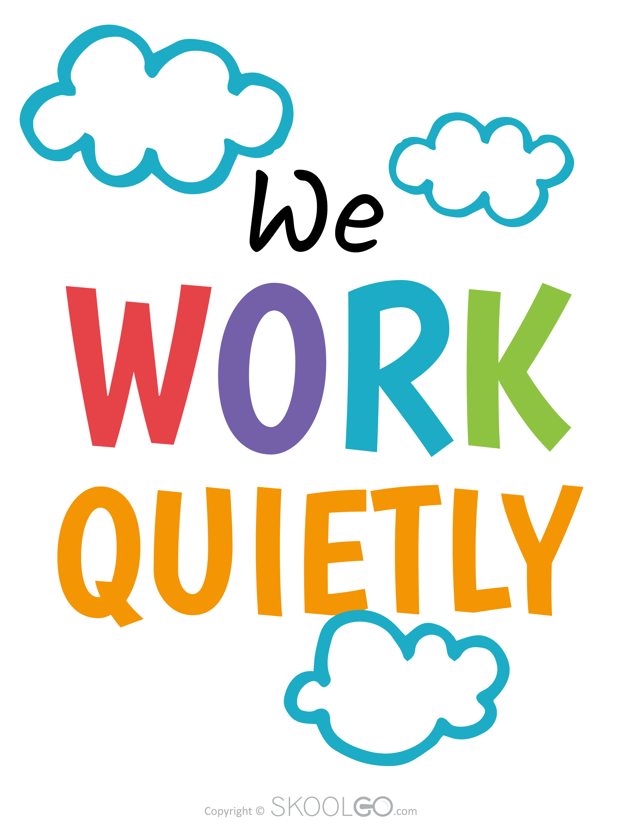 We Work Quietly - Free Classroom Poster